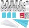 44 Pieces Cake Decorating Set, Stainless Steel Piping Icing Nozzles, Reusable Silicone Piping Bag, Suitable for Cakes, Cupcakes, Cookies, Pastries, Beginners